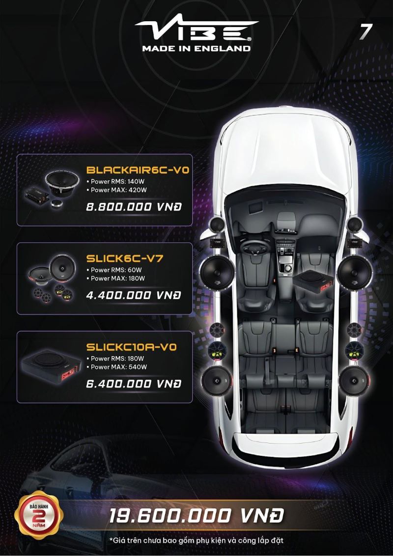 Cấu hình nâng cấp âm thanh Vibe cho xe Kia Carnival (7)