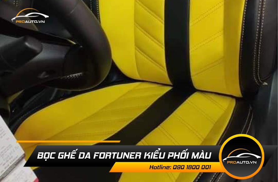 Bọc ghế da xe Fortuner kiểu phối màu