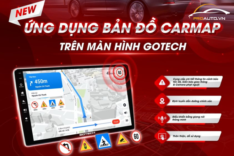 Màn Hình Gotech GT 13i tích hợp thêm 3 loại bản đồ thông dụng khác nhau