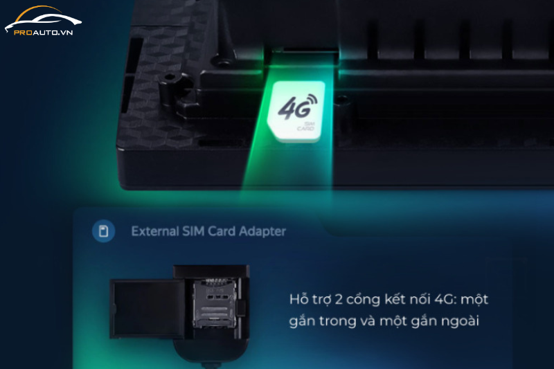 Màn hình Teyes CC3L hỗ trợ kết nối 4G tương thích với nhiều nhà mạng