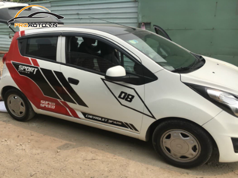 Dán wrap đổi màu xe Chevrolet Spark