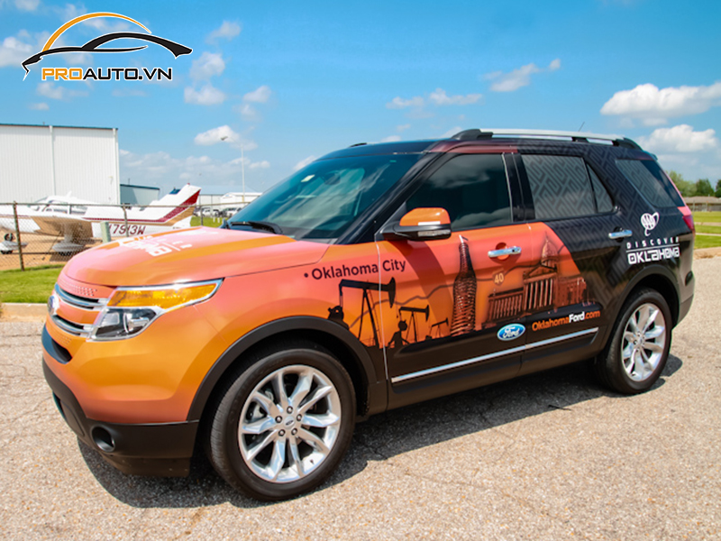 Dán wrap đổi màu xe Ford Explorer