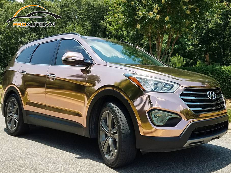 Dán wrap đổi màu xe Hyundai SantaFe