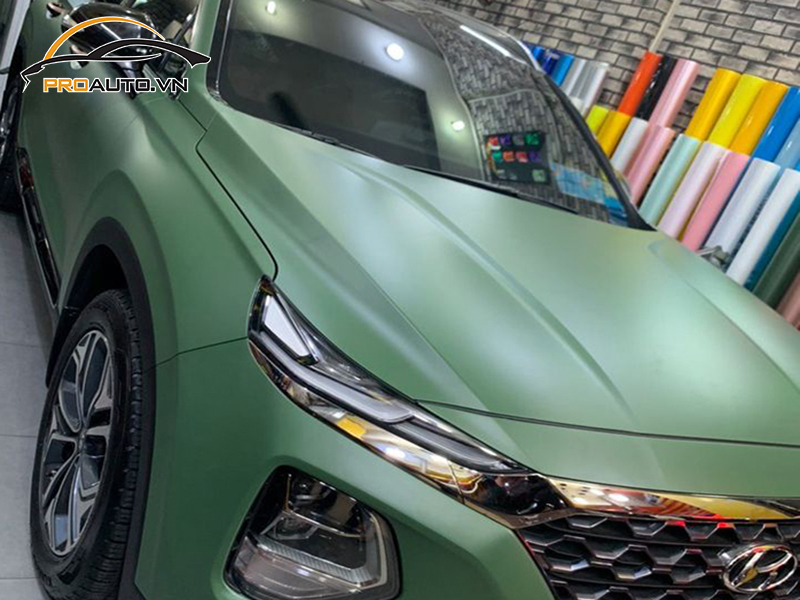 Dán wrap đổi màu xe Hyundai SantaFe