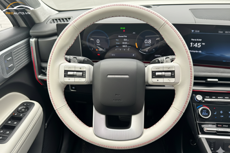 Bọc da vô lăng xe Hyundai Santafe 2024