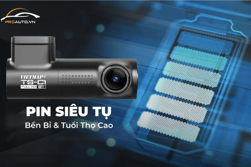 Camera hành trình Vietmap C1 với pin siêu tụ điện