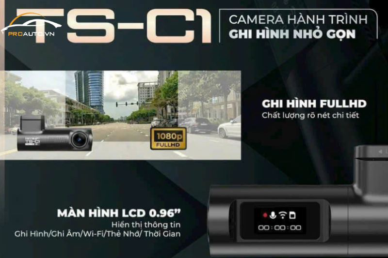 Góc quay rộng, bao toàn cảnh với camera hành trình Vietmap C1
