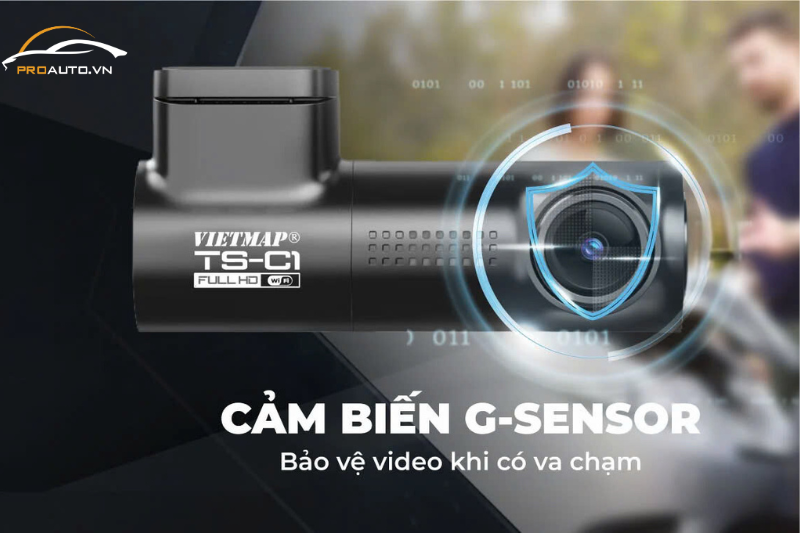 Tính năng cảm biến G-Sensor với camera hành trình Vietmap C1