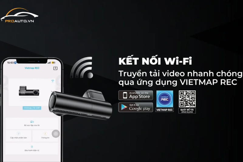 Kết nối wifi và truyền tải video nhanh chóng với camera hành trình TS-C1L