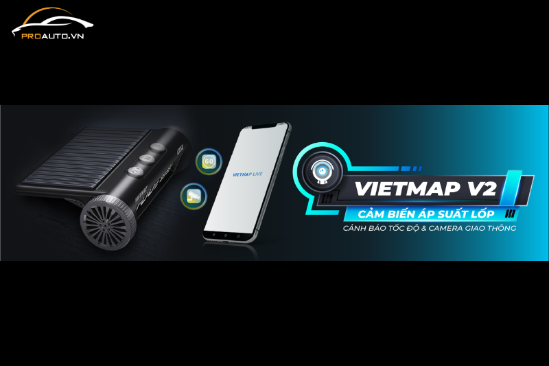 Cảm biến áp suất lốp Vietmap V2 kết nối Vietmap Live cảnh báo tốc độ
