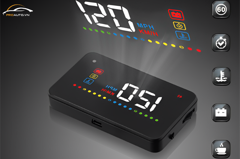 Công nghệ Nano Vietmap HUD V200 chống chói, cảnh báo rõ nét