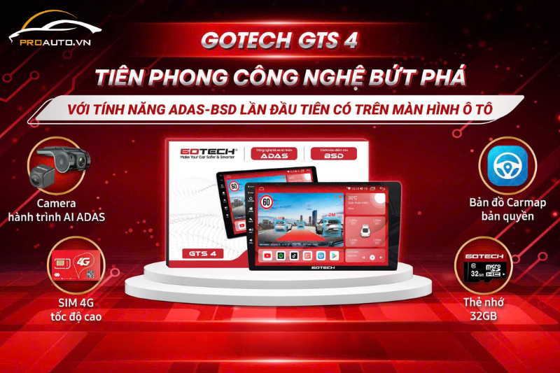 Gotech GTS4 - Màn hình cảnh báo lái xe ADAS/BSD hot nhất