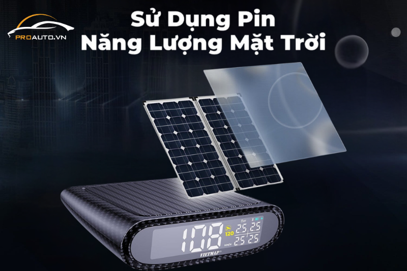 Màn hình hiển thị cảm biến áp suất lốp Vietmap V3 sử dụng năng lượng mặt trời