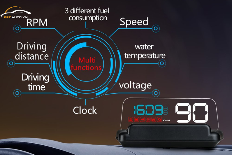 Màn hình HUD T900 cảnh báo tốc độ bằng giọng nói thông minh