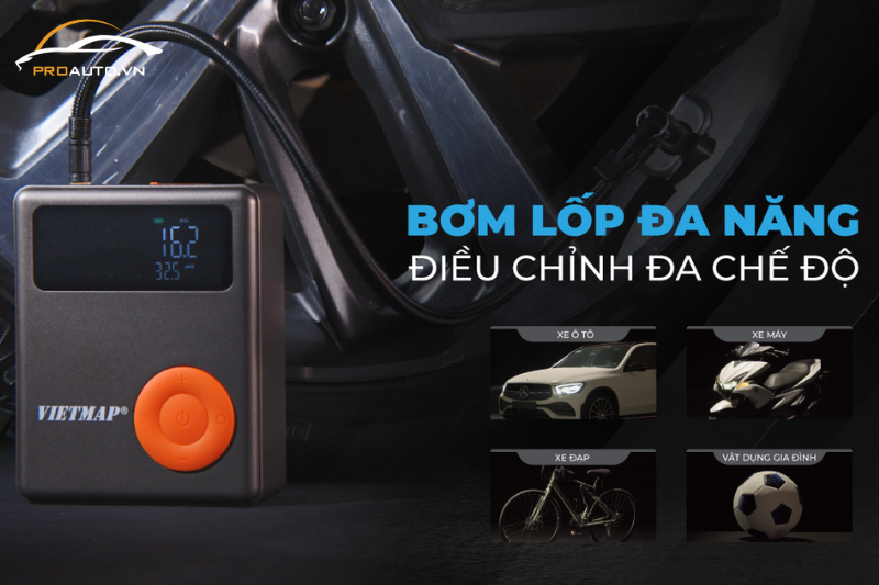 Kích bình bơm lốp Vietmap DK-MF139 bơm lốp nhanh chóng, chính xác