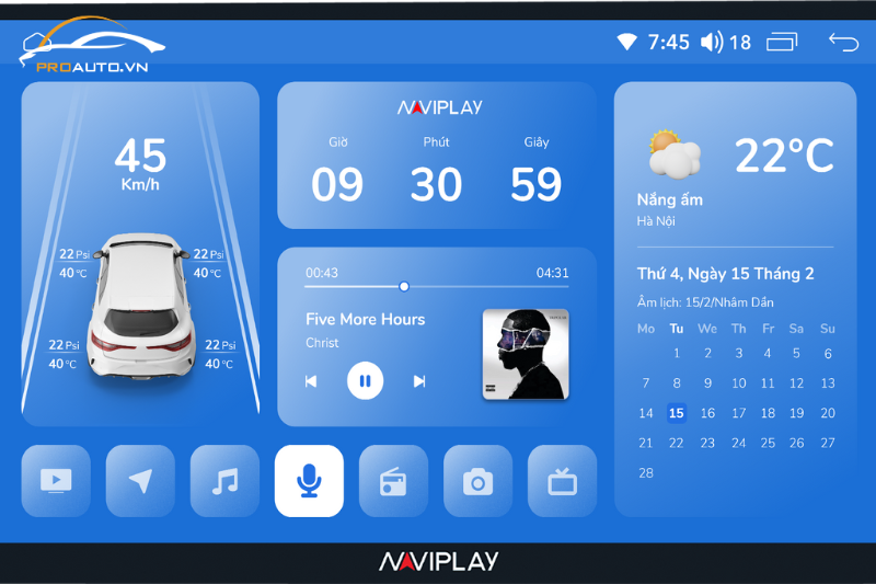 Màn hình thông minh Naviplay NVP4 giao diện sang trọng