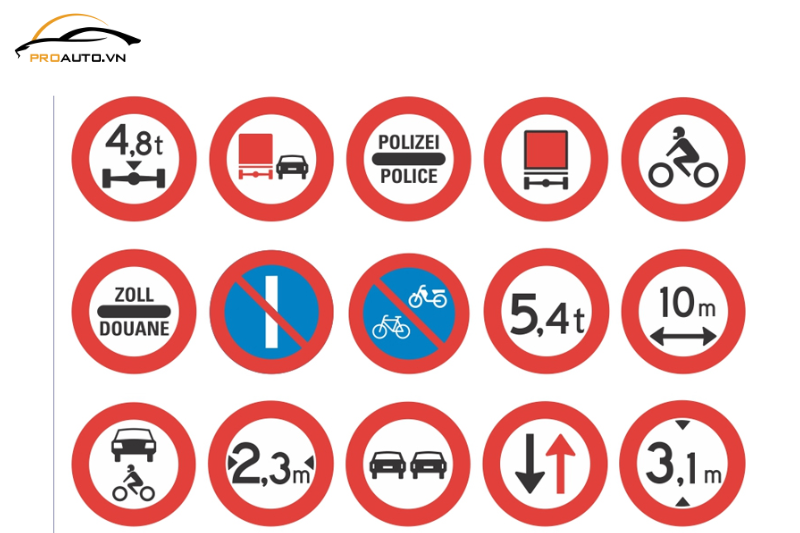 Dạng hình biển báo giao thông - Hình tròn