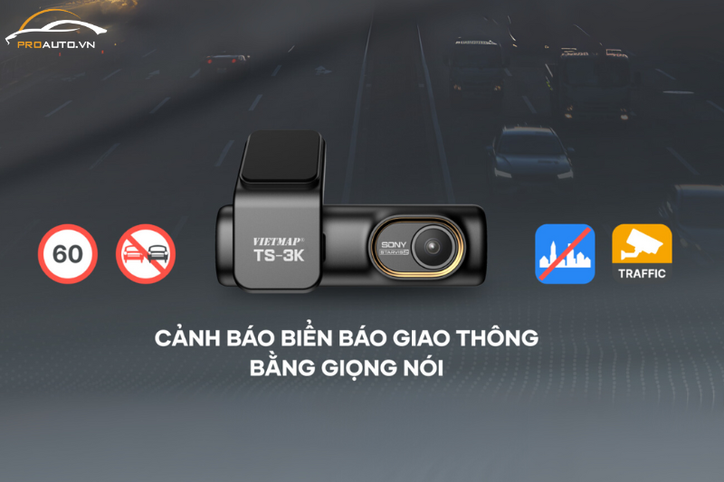 Cảnh báo giao thông bằng giọng nói từ camera hành trình Vietmap TS-3K