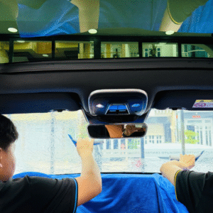 Dán phim cách nhiệt xe điện BYD vị trí kính lái