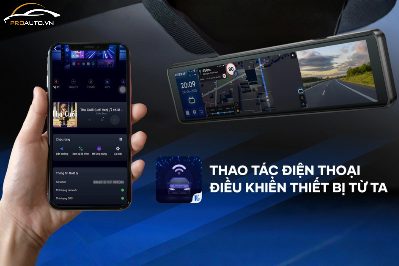 Camera Vietmap V740 cho phép điều khiển từ xa qua smartphone