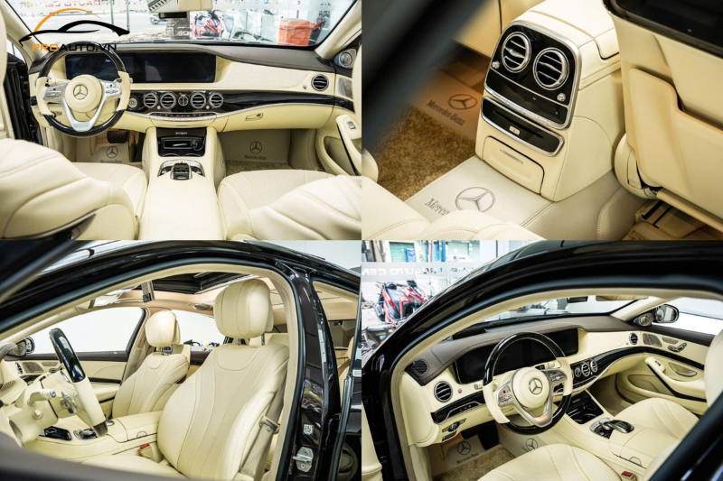 Mercedes 450S đổi màu nội thất Kem tại PROAUTO