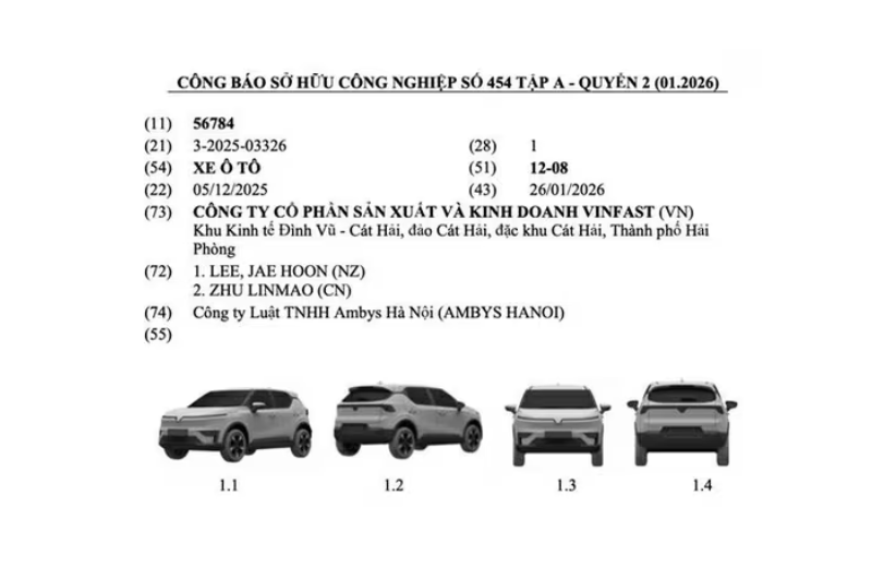 Xe điện VinFast VF5 2026 lộ diện với ngoại hình mới mẻ