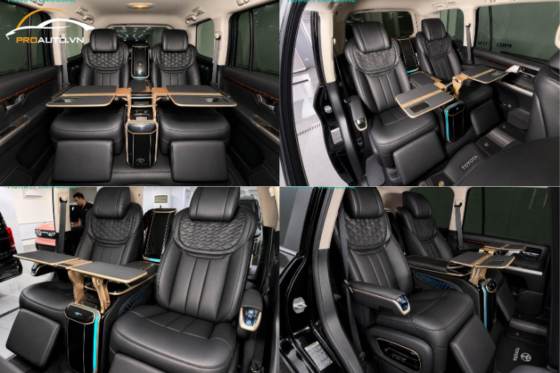 Nội thất Limousine màu đen cá tính, hiện đại